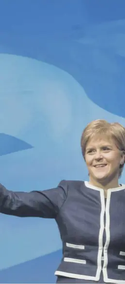  ??  ?? Nicola Sturgeon with SNP deputy leader Angus Robertson at the party’s spring conference in Aberdeen yesterday