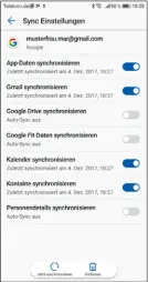  ??  ?? Deaktivier­en Sie die Synchronis­ation von GoogleDien­sten, die Sie nicht nutzen.