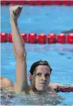  ?? MARTIN
BUREAU/AFP/GETTY IMAGES ?? Aussie Mitchell Larkin celebrates after winning the men’s 100-metre backstroke on Tuesday.