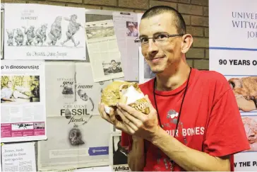  ?? Photo: Steven Lang ?? Rick Hunter, one of the two spelunkers who found the first Homo Naledi bones, visited Scifest Africa last year.