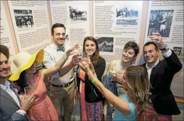  ?? PHOTO PROVIDED ?? Event-goers enjoy the 2017 Kentucky Derby party fundraiser at the National Museum of Racing and Hall of Fame.