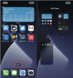  ??  ?? Enter ‘jiggle mode’ and tap the page indicators to disable or enable entire home screen pages