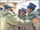  ?? —ANI ?? Army chief Gen MM Naravane meets his men to boost their morale and exhort them, in forward areas of Eastern Ladakh.