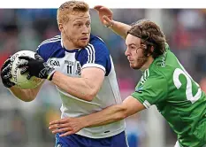  ?? SPORTSFILE ?? Marked man: McGee will be keeping close tabs on Monaghan’s Kieran Hughes (left)