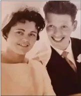  ?? ?? Diamond wedding anniversar­y joy for Billy and Iris Lindsay, Lisbellaw (left) and pictured on their wedding 60 years ago.