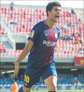  ?? FOTO: MANEL MONTILLA ?? Carles Aleñá, con cinco goles, es el máximo artillero del Barça B este curso