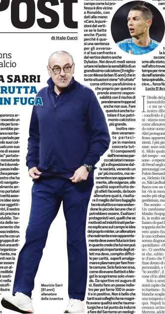  ??  ?? Maurizio Sarri (61 anni) allenatore della Juventus