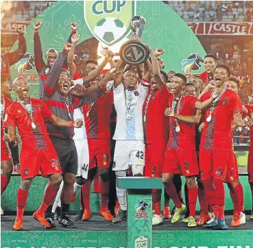  ?? Picture: Gallo Images ?? TS Galaxy are crowned champions after beating Kaizer Chiefs in the Nedbank Cup final at Moses Mabhida Stadium in Durban yesterday.