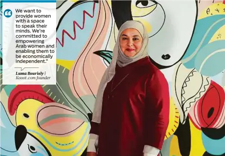  ?? Atiq-ur-Rehman/Gulf News ?? Luma Bourisly at Marina Plaza. She said that there’s plenty of room for a new business to introduce something new, something different and compete on customer experience and quality of products and service.