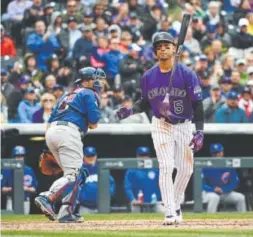  ??  ?? Carlos Gonzalez is hitting .218 with a team-worst .630 OPS (on-base plus slugging percentage), with just six home runs.