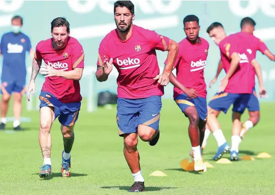  ?? F.C. BARCELONA ?? Luis Suárez sigue entrenando con el Barcelona mientras encuentra equipo, ya que Koeman no cuenta con él