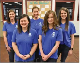  ?? STACI VANDAGRIFF/RIVER VALLEY & OZARK EDITION ?? Members of the Junior Auxiliary of Russellvil­le include, from left, Amanda Smith, Monica Harris, Rebecca Sanders, Julie Paladino and Suzanne Glover. The Junior Auxiliary will host a charity-ball fundraiser Saturday at the Boys & Girls Club.