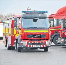  ?? ?? Fire engines at the control room in Inverness.