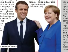  ?? Foto AFP ?? Macron en Merkel