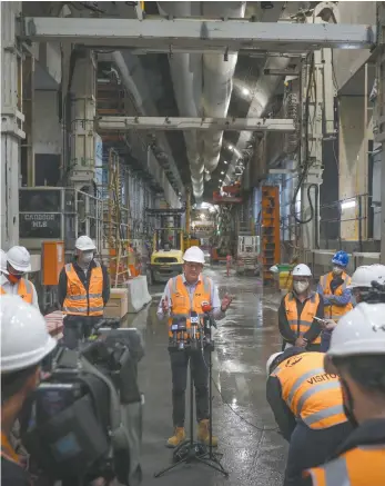  ?? Asanka Ratnayake / Getty Images ?? Victorian Premier Daniel Andrews at Melbourne’s Metro Tunnel project.