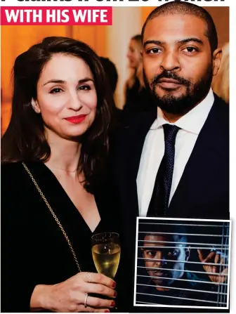  ??  ?? WITH HIS WIFE
Denials: Actor-director Noel Clarke with his wife Iris. Inset: In ITV’s Viewpoint