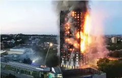  ?? NATALIE OXFORD/AFP ?? The fire in the block of flats in west London killed at least six people, with the death toll expected to rise in the coming days.