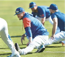  ?? CHRIS SWEDA/CHICAGO TRIBUNE ?? Cubs outfielder Clint Frazier stretches March 16 at Sloan Park in Mesa, Arizona.