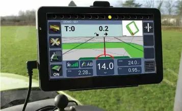  ??  ?? Drive for efficiency: A GPS guidance system reduces wastage of fertiliser