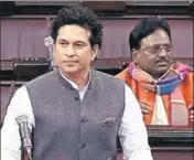  ??  ?? Cricket legend Sachin Tendulkar could not speak in the Rajya Sabha on Thursday due to a protest by fellow MPs. PTI FILE