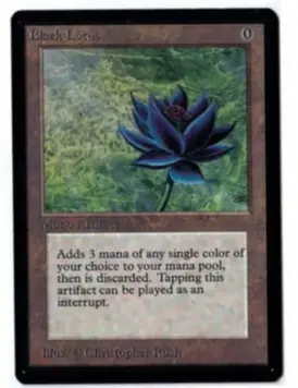  ?? FOTO RR ?? De Black Lotus-kaart is veel geld waard. Als ze tenminste écht is, en dan mag je ze nog niet eens gebruiken op toernooien.