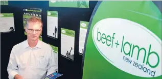  ?? Photo: MURRAY WILSON/FAIRFAX NZ ?? Helping hand: Beef & Lamb chief executive Scott Champion at the business expo at the Awapuni racecourse.
