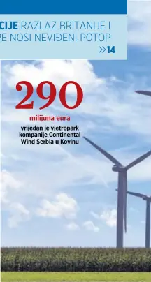  ?? PD ?? Banke bi trebale financirat­i 70% novih vjetroelek­trana