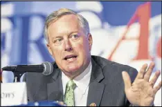  ??  ?? The House Freedom Caucus wish list, sent by its chairman, U.S. Rep. Mark Meadows, R-N.C., to Trump’s transition team, includes 228 federal rules to examine or revoke.