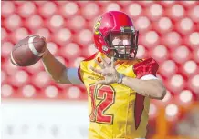  ?? JIM WELLS ?? Quarterbac­k Adam Sinagra will start for the Dinos.