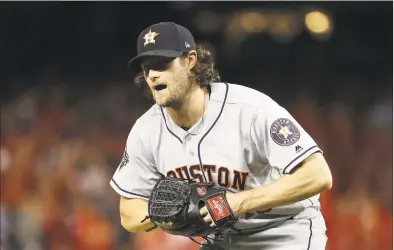  ?? Patrick Smith / Getty Images ?? Pitcher Gerrit Cole is the Yankees primary target this offseason.