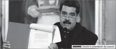  ??  ?? MADURO. Durante la presentaci­ón del proyecto.