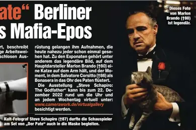  ?? ?? Dieses Foto von Marlon Brando (†80) ist legendär.