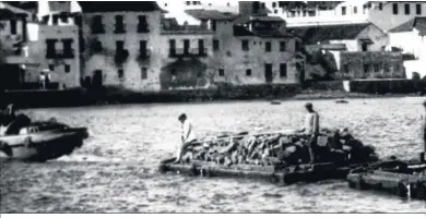  ?? ?? Rellenos para la construcci­ón del muelle de la Galera (1917).