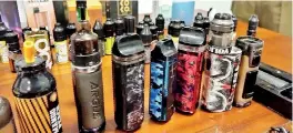  ?? Pic by T K G Kapila ?? Different shapes and sizes: Vaping devices seized by Customs recently