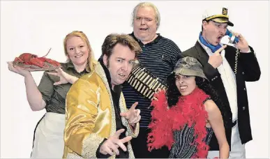  ?? SUSAN ROBINSON PHOTO ?? The cast, from left to right: Rebecca Gilbert Millar (as Annette), Will Gillespie (as Johnny King), Brian Morton (as Old Salty), Mariam Bekhet (as Squirt) and Leonard Cain (as Rod Fisher).