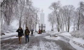  ?? Photograph: Anadolu/Getty ?? A memorial in Kyiv to commemorat­e the victims of the Holodomor famine in Ukraine in 1932-1933.