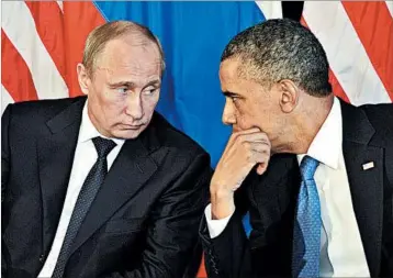  ?? ALEXEI NIKOLSKY/RIA NOVOSTI/2012 ?? Russian President Vladimir Putin and President Barack Obama have had a frosty relationsh­ip.