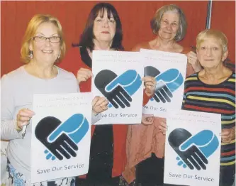  ??  ?? Left to right: Shirley Williams chairperso­n and breast cancer patient, Linda Lynas breast cancer patient, Lilian Lawson secretary, Norma Black breast cancer patient.