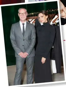 ??  ?? Victoria Beckham strikes a pose with Andrew Keith inside her newly opened boutique in the Landmark. For more photos see page 86.