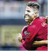  ?? REANN HUBER / REANN.HUBER@AJC.COM ?? Fullback Greg Garza and the Five Stripes will play three matches, including two on the road, in the next eight days.