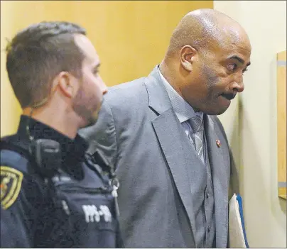  ?? CP PHOTO ?? Former Senator Don Meredith leaves a Senate committee in Ottawa on April 4. He’s no longer in the Senate, but the Senate ethics committee is still investigat­ing him.