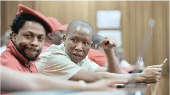  ??  ?? LEADERS of the EFF, Dr Mbuyiseni Ndlozi and commander in chief, Julius Malema. The reader says opposition parties in Parliament don’t offer South Africans anything, including the ruling party, the ANC. | African News Agency (ANA)