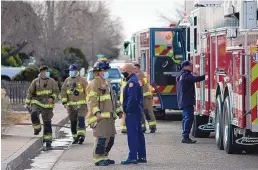  ??  ?? Firefighte­rs were called to the 2000 block of La Veta NE Thursday morning after neighbors reported an explosion.