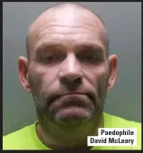 ??  ?? Paedophile David Mcleary