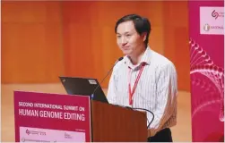  ??  ?? STRINGER/REUTERS Scientist He Jiankui attends the Internatio­nal Summit on Human Genome Editing at the University of Hong Kong in Hong Kong, China, on November 28, 2018.