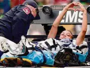  ?? Ron Jenkins/Getty Images ?? The United States’ Mallory Swanson is carted off the field after injuring her left knee during Saturday’s match against Ireland in Austin.