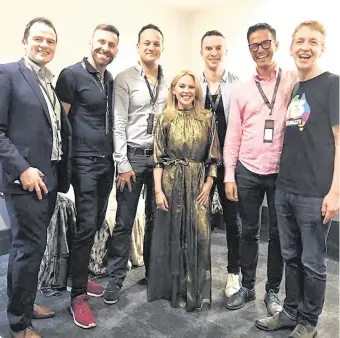  ??  ?? FF quartet: Clockwise from above: Tiernan Brady, far right, met Kylie Minogue this month with Leo Varadkar, centre; Conor Lenihan; Barry Andrews; and Mary Hanafin