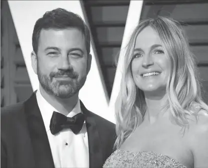  ?? ASSOCIATED PRESS FILE PHOTO ?? Jimmy Kimmel, left, and his wife, Molly McNearney. The TV host clearly struck a nerve, and he didn’t do it with an abrasive takedown.