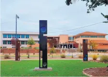  ??  ?? Stephen Shachtman’s “Monolith Series” resides at Rodgers Hall.