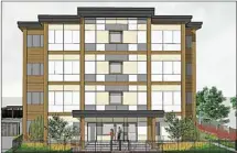  ?? Special to The Herald ?? A rendering of the front facade of a four-storey social housing complex slated to go up on Winnipeg Street in downtown Penticton.